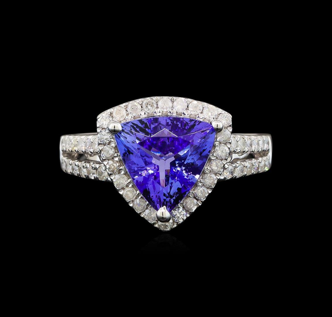 14KT White Gold 2.21 ctw Tanzanite and Diamond Ring