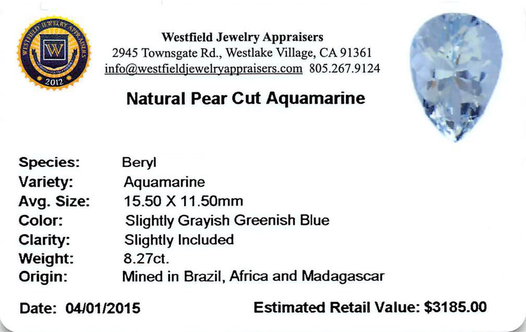 8.27 ctw Pear Aquamarine Parcel