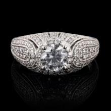 0.91 ctw CENTER Diamond Platinum Ring (1.51 ctw Diamonds)