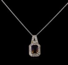 2.75 ctw Ametrine and Diamond Pendant With Chain - 14KT White Gold