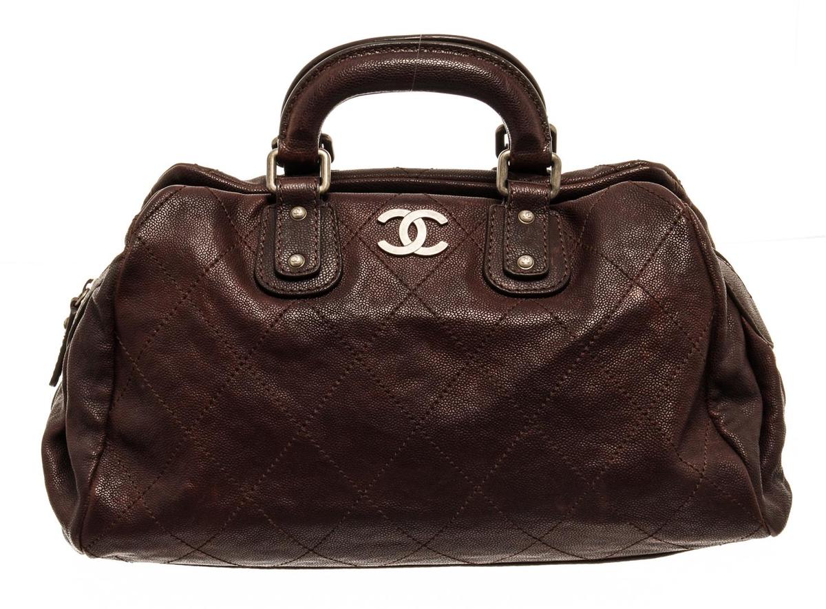 Chanel Brown Leather CC Handbag