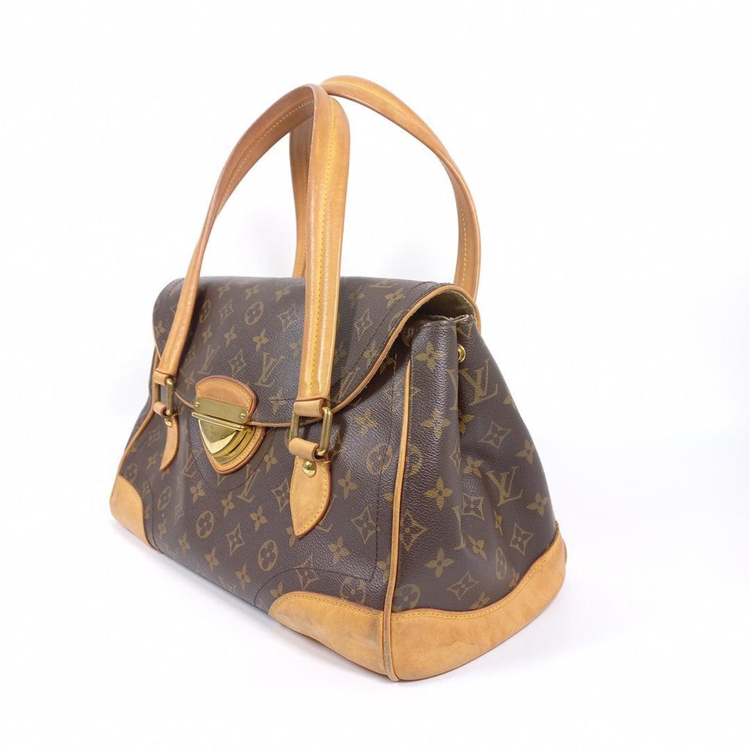 Louis Vuitton Brown Monogram Canvas Leather Beverly GM Shoulder Bag