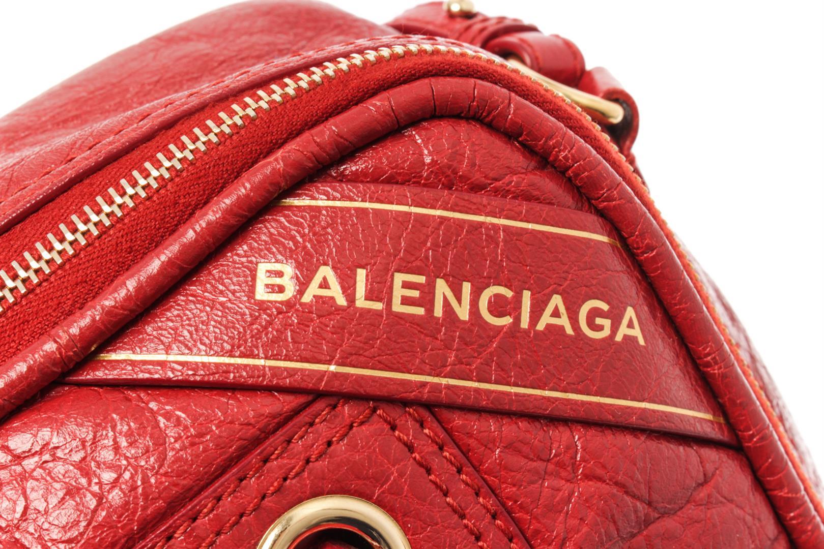 Balenciaga Red Leather Small Blanket Square Bag