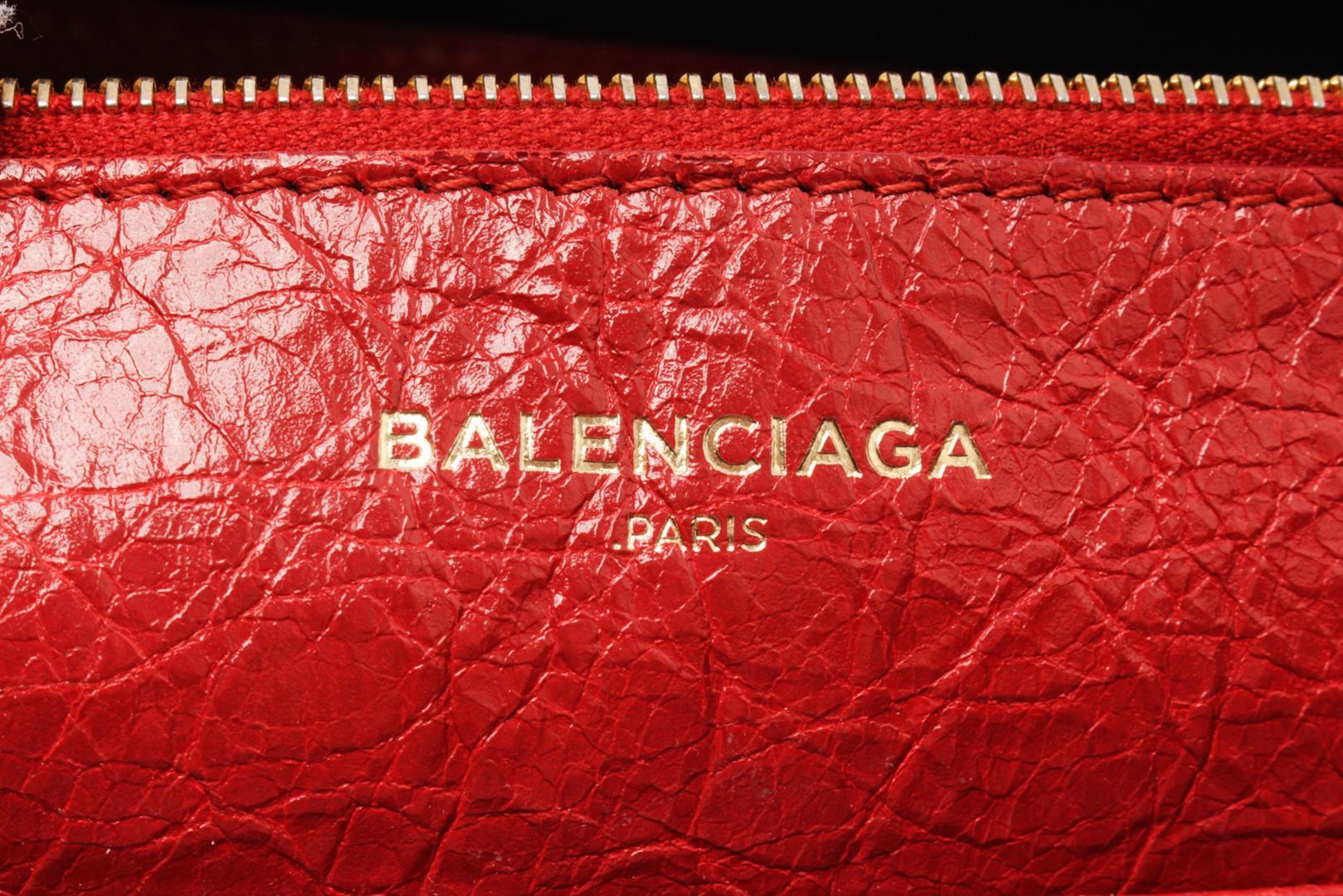 Balenciaga Red Leather Small Blanket Square Bag