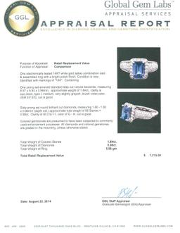 14KT White Gold 1.84 ctw Tanzanite and Diamond Ring