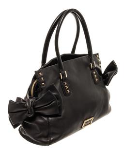 Valentino Black Leather Bow Convertible Handbag