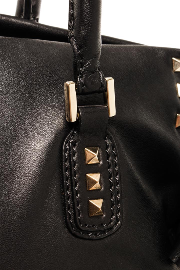 Valentino Black Leather Bow Convertible Handbag