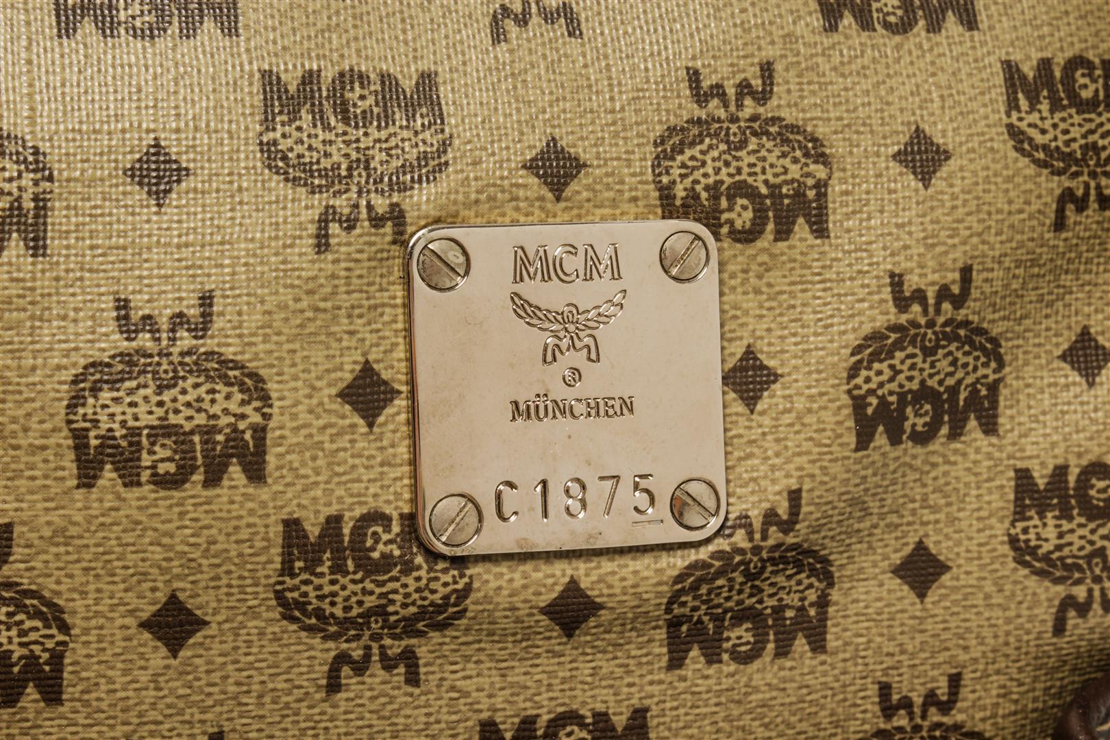 MCM Brown Monogram Boston Bag