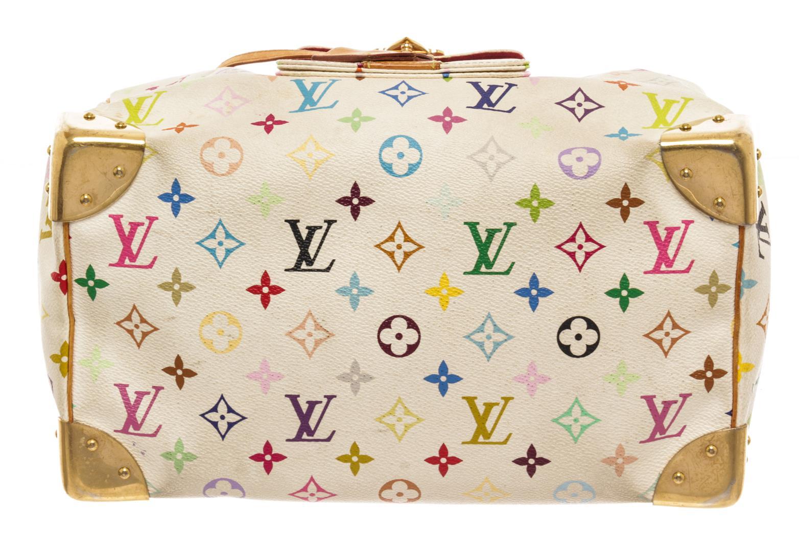 Louis Vuitton White Multicolor Monogram Leather Speedy 30 Satchel Bag