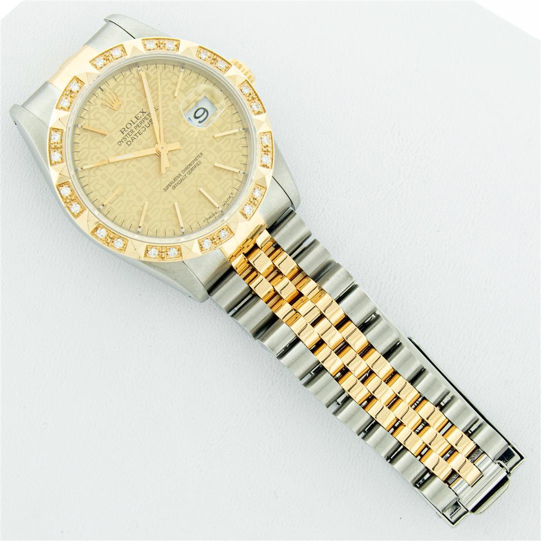 Rolex Mens 2T Yellow Gold And Stainless Steel Champagne Jubilee Dial 18K Diamond