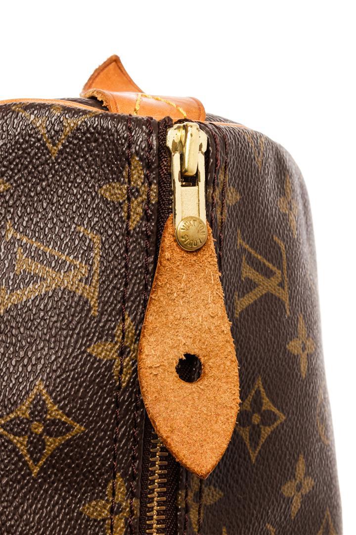 Louis Vuitton Brown Monogram Canvas Leather Speedy 30 Satchel Bag