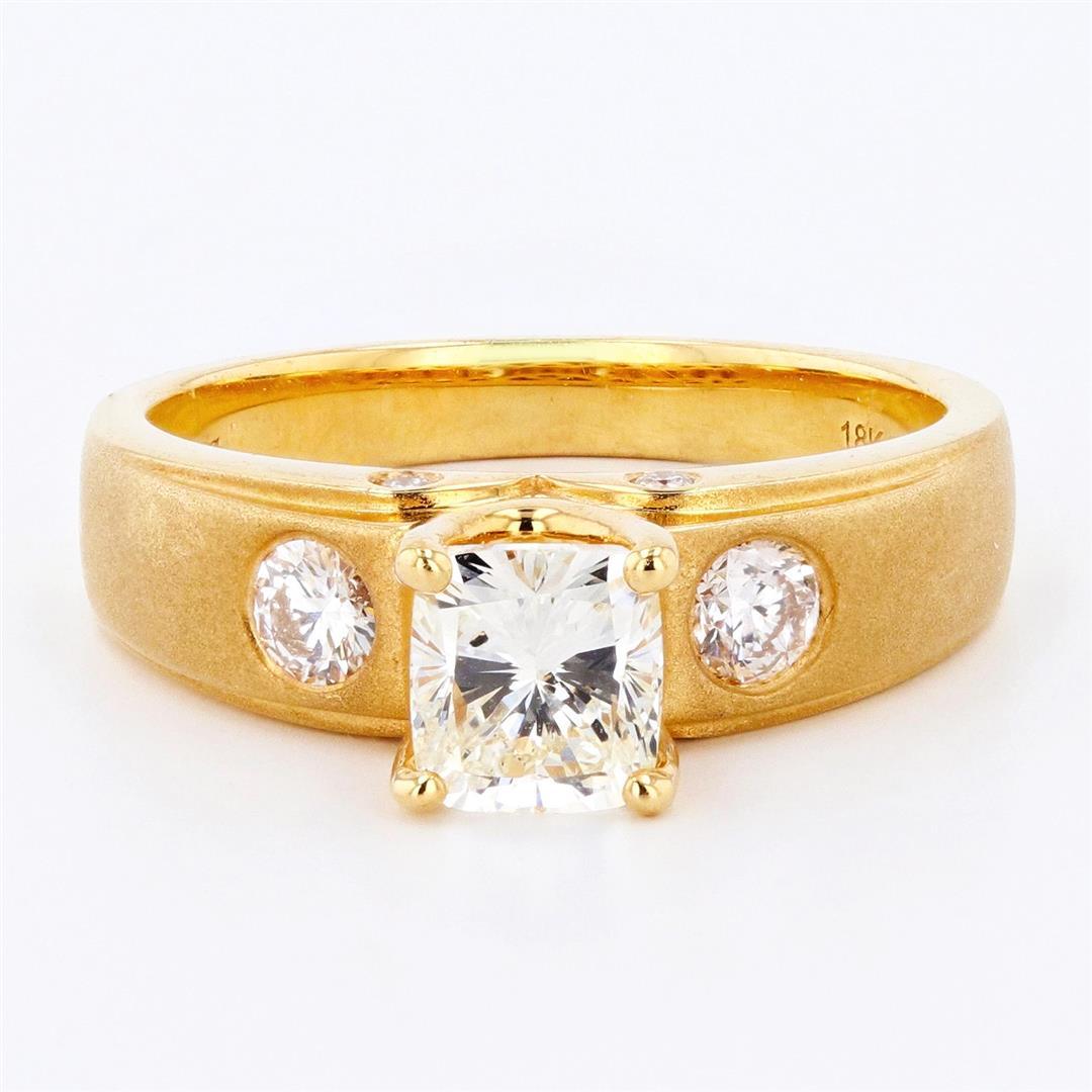 1.00 ctw SI2 CLARITY CENTER Diamond 18K Yellow Gold Ring (1.29 ctw Diamonds) EGL