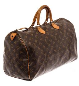 Louis Vuitton Brown Monogram Canvas Leather Speedy 40 Bag