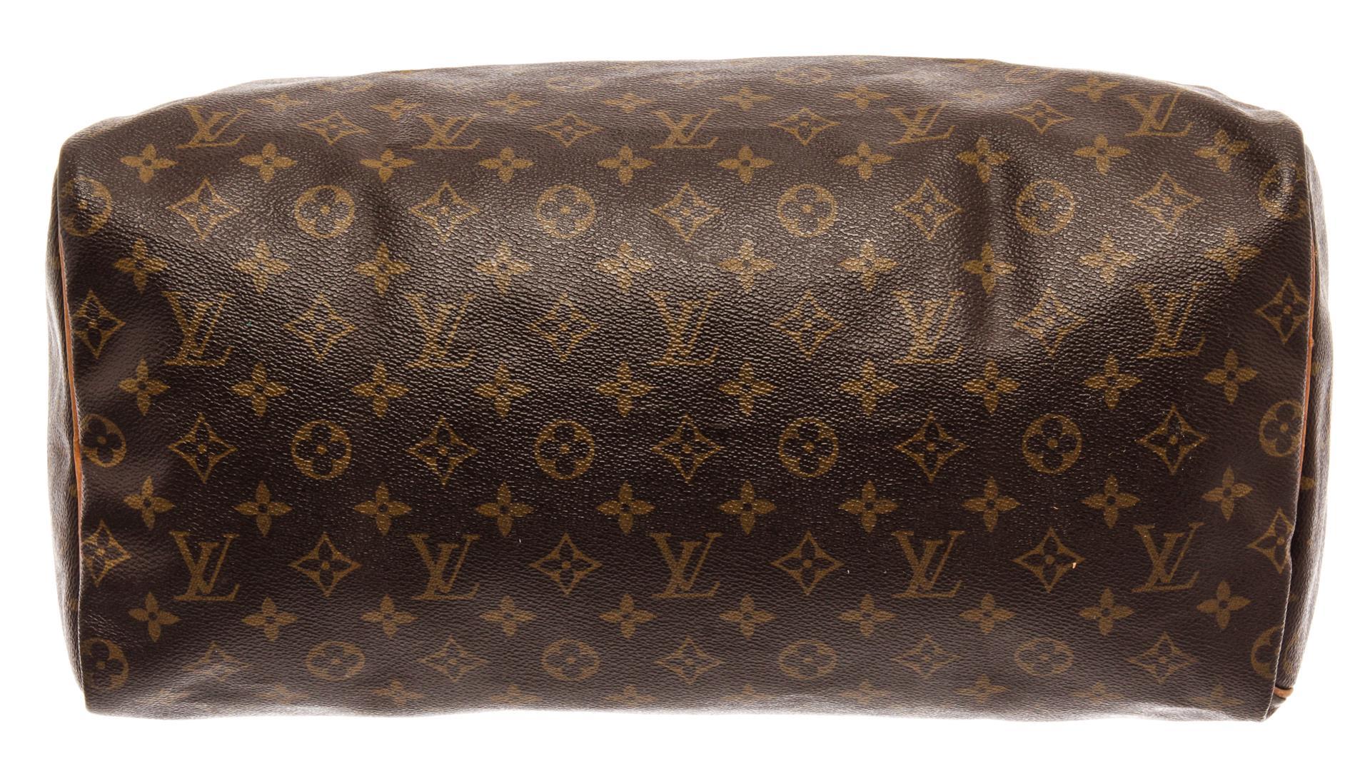 Louis Vuitton Brown Monogram Canvas Leather Speedy 40 Bag