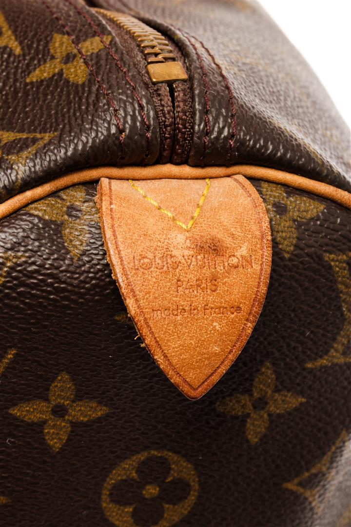 Louis Vuitton Brown Monogram Canvas Leather Speedy 40 Bag