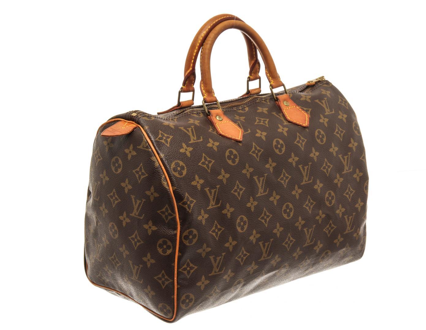 Louis Vuitton Brown Monogram Speedy 35 Satchel Bag