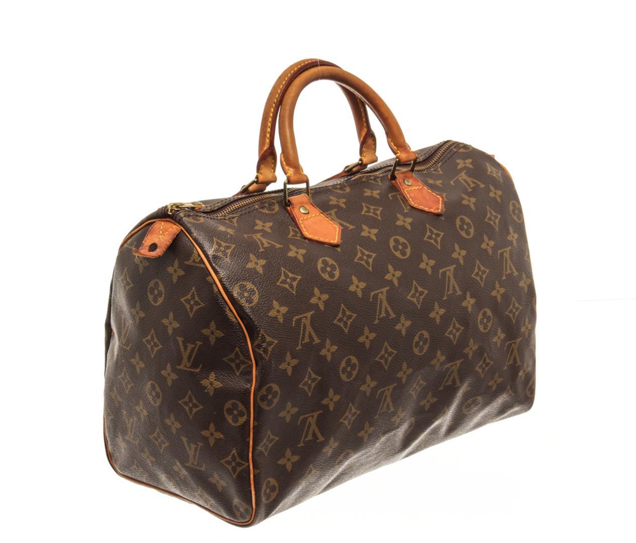 Louis Vuitton Brown Monogram Speedy 35 Satchel Bag