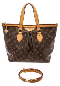 Louis Vuitton Brown Monogram Canvas Leather Palermo PM Shoulder Bag