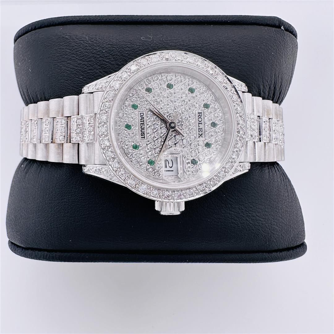 Ladies Rolex President White Gold and Diamond Wristwatch