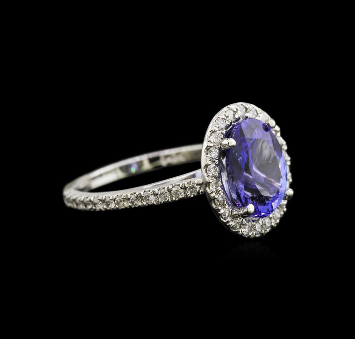 2.65 ctw Tanzanite and Diamond Ring - 14KT White Gold