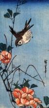 Hiroshige Sparrows and Wild Rose