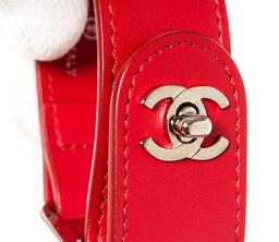 Chanel Red CC Turnlock Luggage