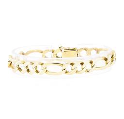 Figaro Link Bracelet - 18KT Yellow Gold