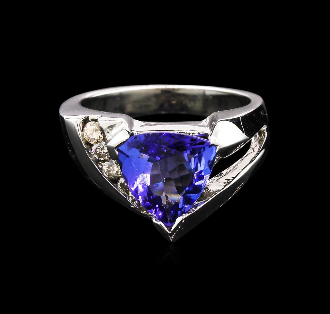 2.20 ctw Tanzanite and Diamond Ring - 14KT White Gold