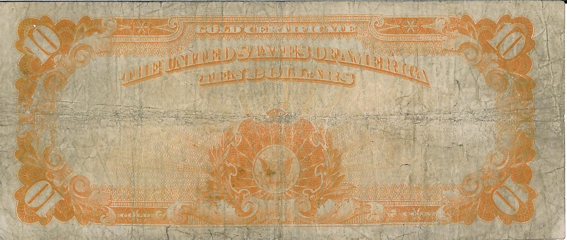 1922 $10 Gold Certificate Bank Note