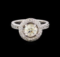 1.55 ctw Diamond Halo Ring - 14KT White Gold