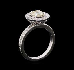 1.55 ctw Diamond Halo Ring - 14KT White Gold