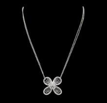 0.71 ctw Diamond Necklace - 14KT White Gold