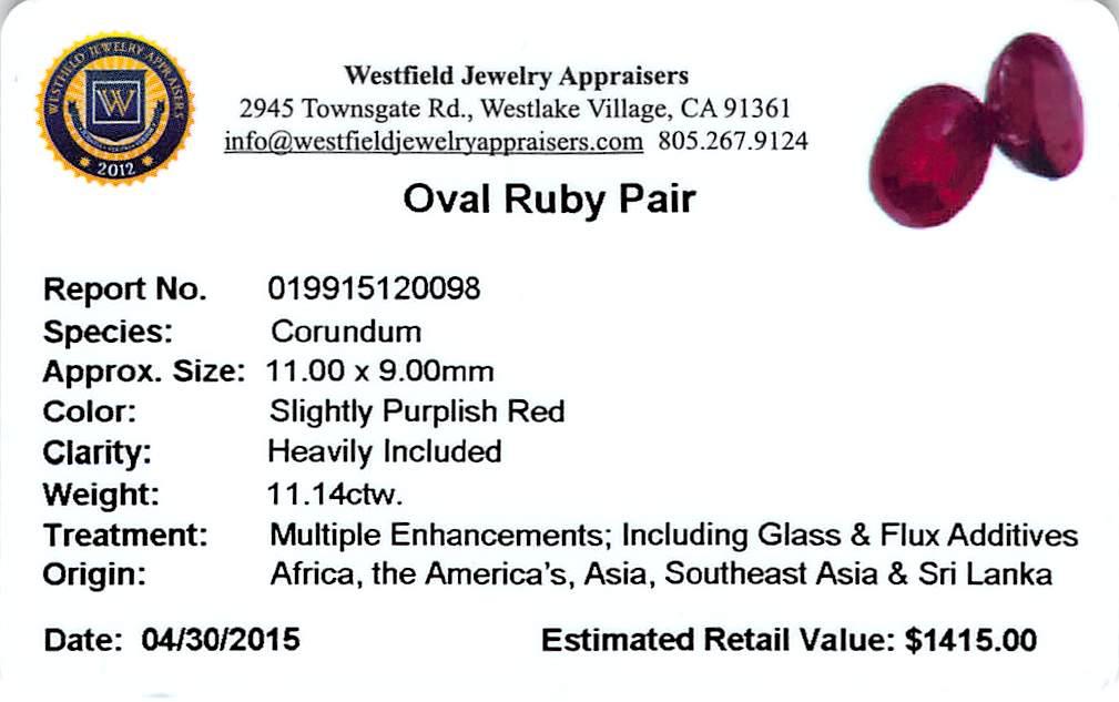 11.14 ctw Oval Mixed Ruby Parcel
