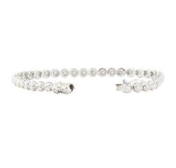 3.20 ctw Round Brilliant Cut Diamond Tennis Bracelet - 14KT White Gold