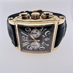 Franck Muller Conquistador Cortez Chronograph RG Black Lacquered Dial 10000 CC W