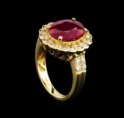 14KT Yellow Gold 3.44 ctw Ruby and Diamond Ring