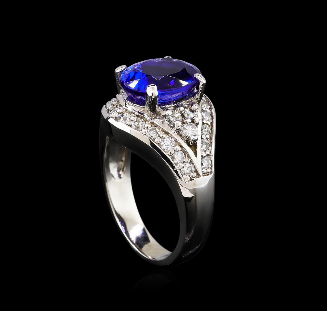 14KT White Gold 3.28 ctw Tanzanite and Diamond Ring