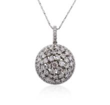 14KT White Gold 2.84 ctw Diamond Pendant With Chain