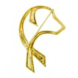 Tiffany & Co. Paloma Picasso Graffiti 18k Yellow Gold Open Dog Ribbon Brooch Pin