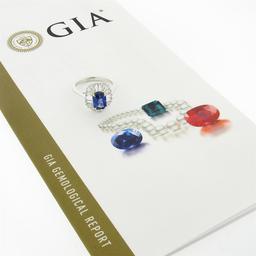 Platinum & 18k Gold GIA Burma NO HEAT Sapphire Baguette Diamond Ballerina Ring