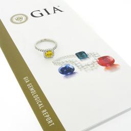 Platinum 1.74 ctw GIA Yellow Sapphire Solitaire w/ Diamond Accents Engagement Ri