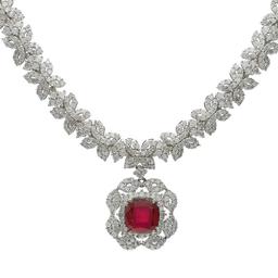 4.28 ctw Ruby and 7.96 ctw Diamond 14KT Yellow Gold Necklace