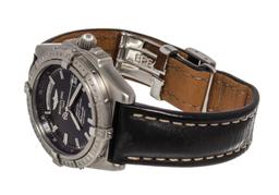 Breitling Black Leather Chronomet Watch