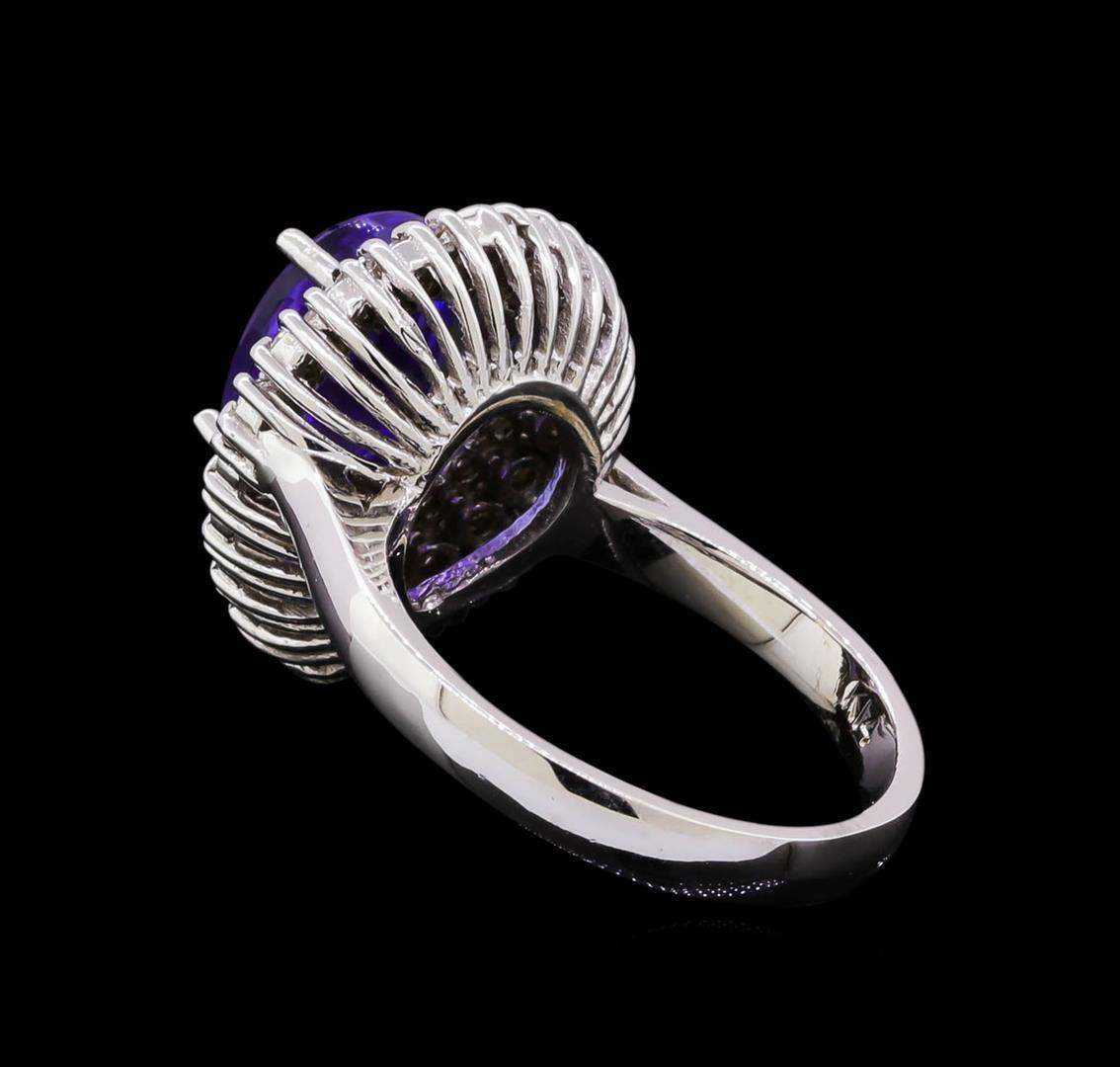 14KT White Gold 4.25 ctw Tanzanite and Diamond Ring