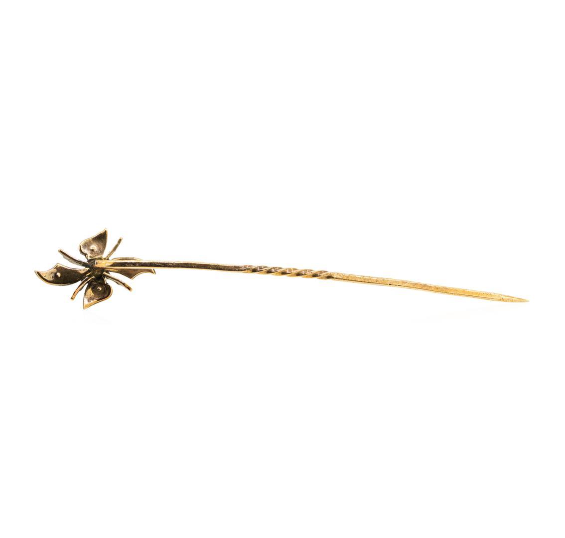 Opal and Seed Pearl Stick Pin - 9KT Yellow Gold