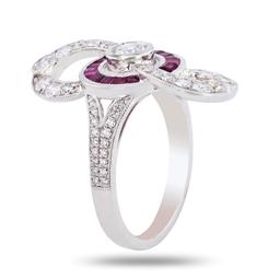 0.26 ctw Diamond and 0.82 ctw Ruby Platinum Ring (1.11 ctw Diamonds)