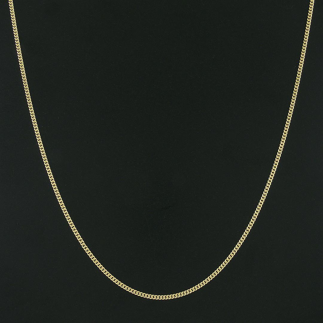 NEW Unisex Solid 14k Yellow Gold 22" Long 2.15mm Cuban Curb Link Chain Necklace