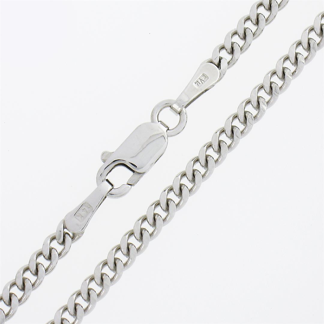 NEW Unisex Solid 14k White Gold 2.3mm Miami Cuban Curb Link 20" Chain Necklace