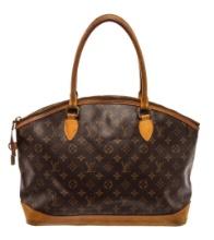 Louis Vuitton Brown Monogram Leather Lockit Horizontal Tote Bag