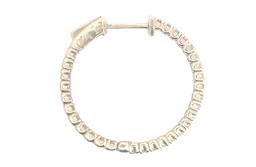 1.80 ctw Diamond Hoop Earrings - 14KT Yellow Gold